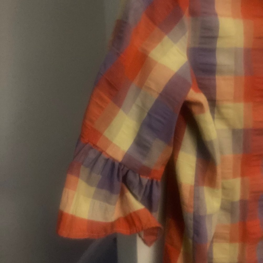 Plaid Dress with Ruffle Hem - Picture 10 of 11
